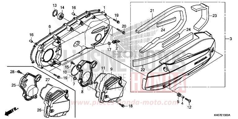 LEFT SIDE COVER for Forza 125 MAT CYNOS GRAY METALLIC (NH312) from 2018